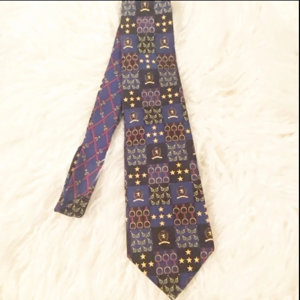 Tommy Hilfiger 100% silk blue tie